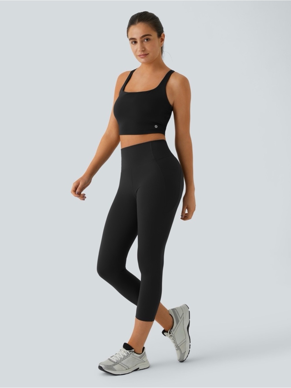 HALARA Black High-Rise Tummy Control 7/8 Leggings